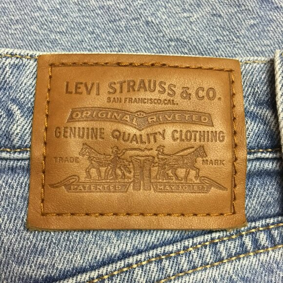 Levis Premium Ribcage Button Fly Straight Jeans Womens 2 High Rise Light Blue De - Picture 11 of 12